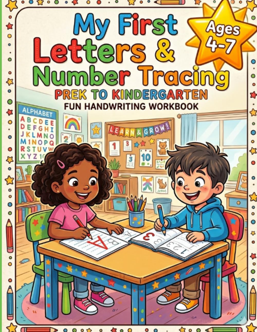 My First Letters & Number Tracing: PreK to Kindergarten Fun Handwriting Work Book (Learning Minds Workbooks)
