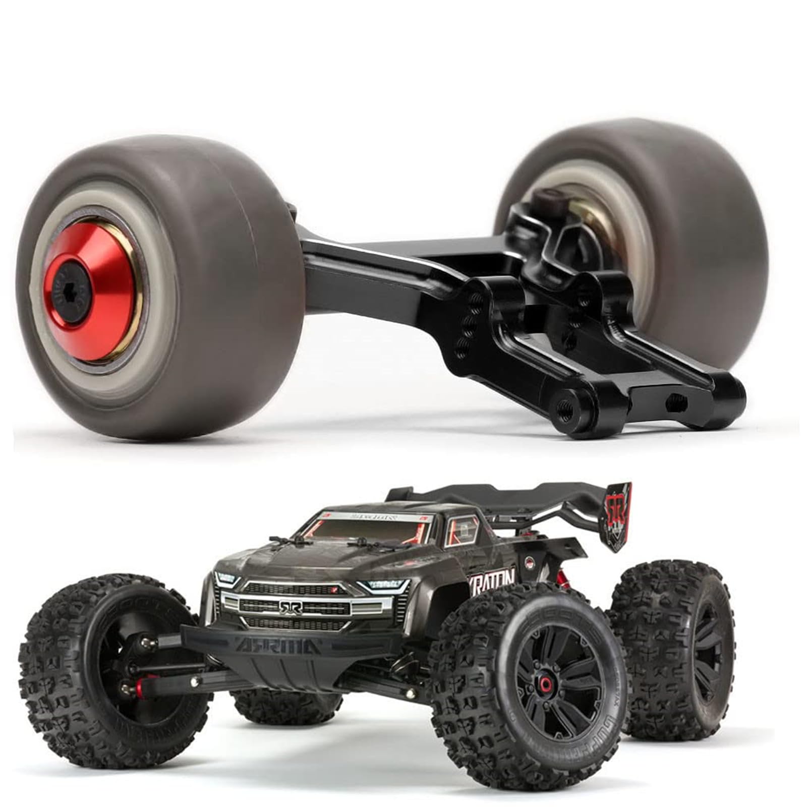 Manubrio In Alluminio 6061-T6 Per Auto RC 1/8, Compatibile Arrma Kraton/Outcast/Talion/Typhon 6S, Rosso, AR320366 - 2