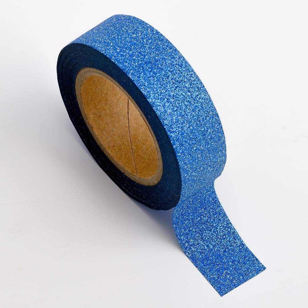 Italian Options Sapphire Glitter Washi Adhesive Tape (15mm x 10 Metre)