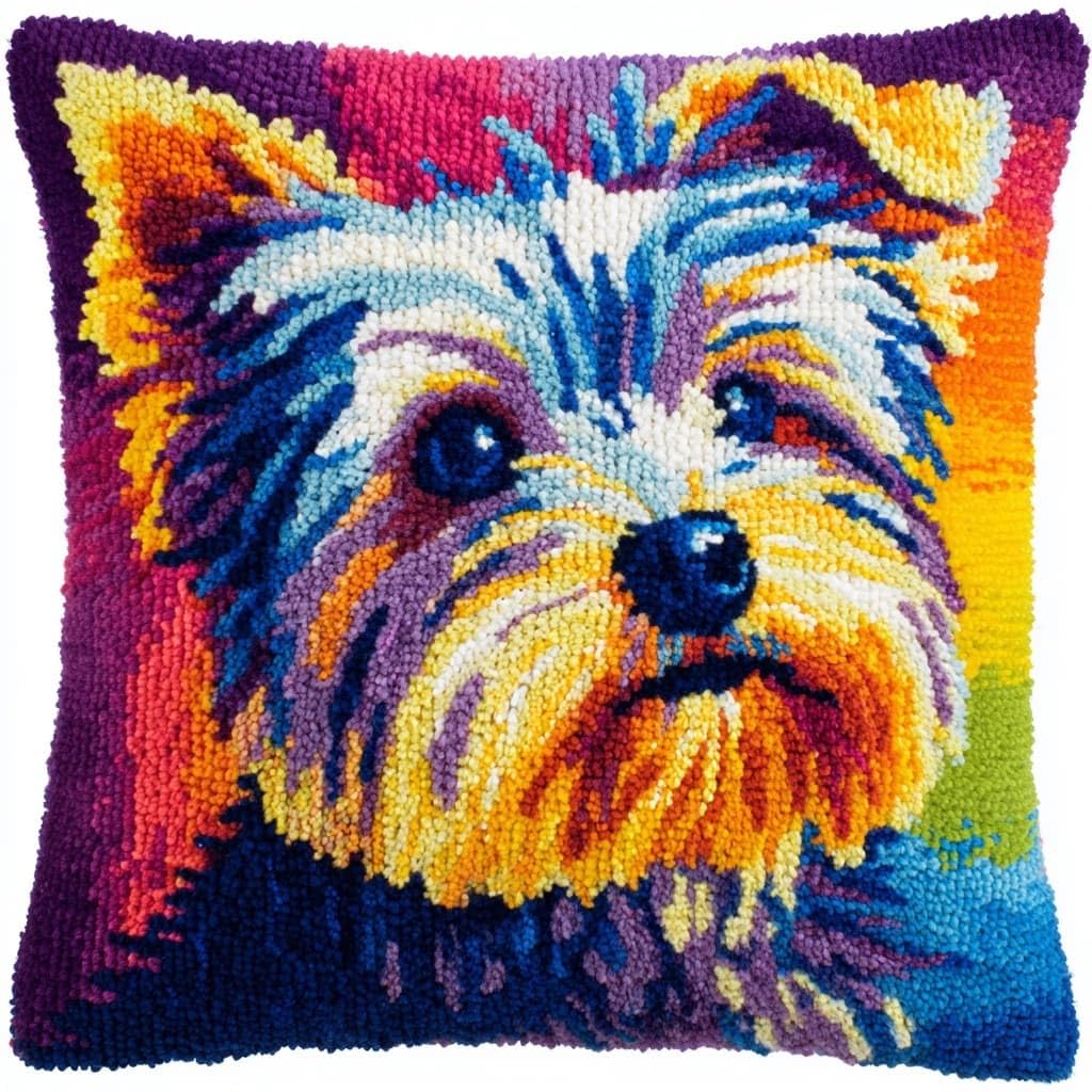 Henypt Latch Hook Cushions Kits Dog
