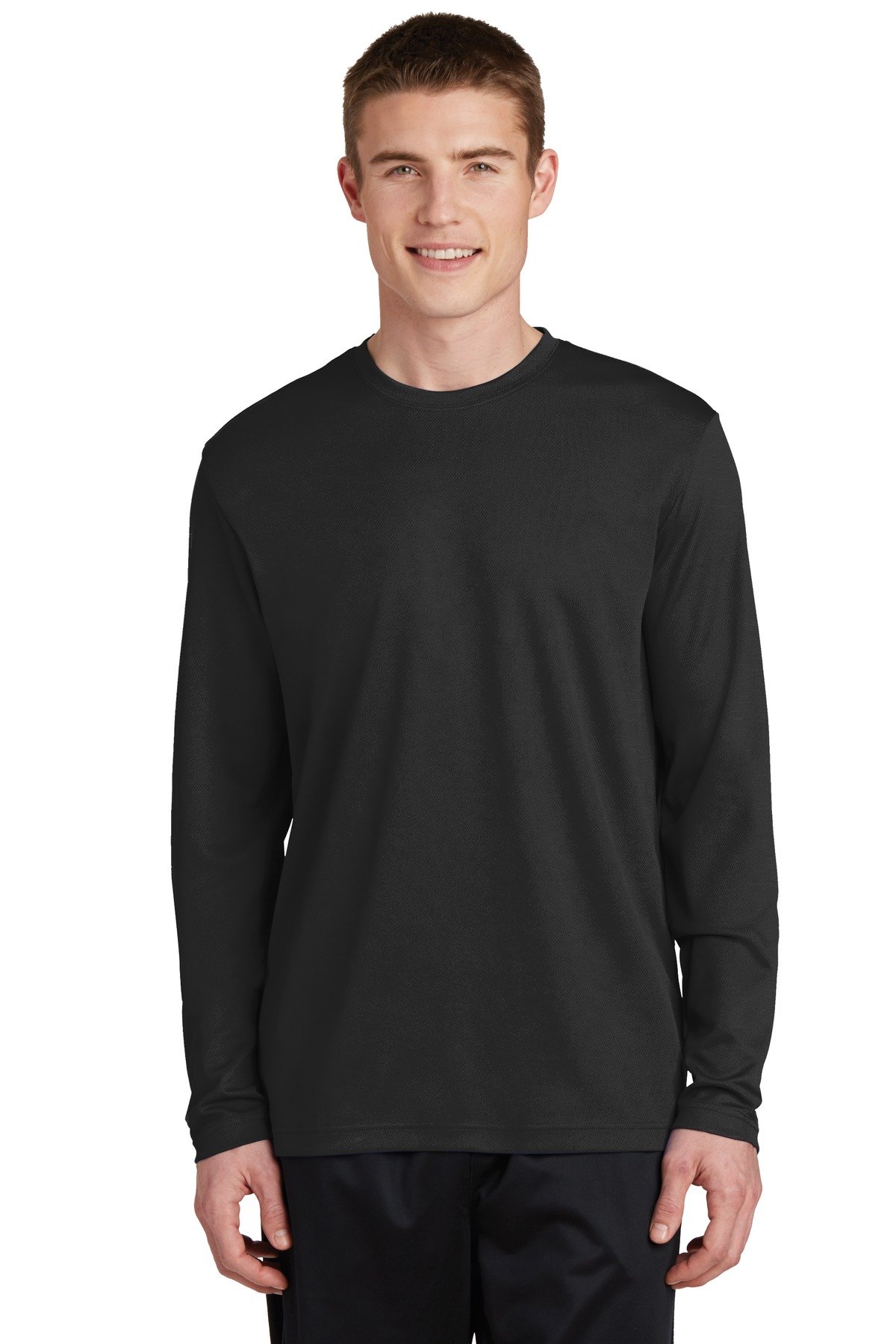 SPORT-TEK PosiCharge RacerMesh Long Sleeve Tee. ST340LS Black