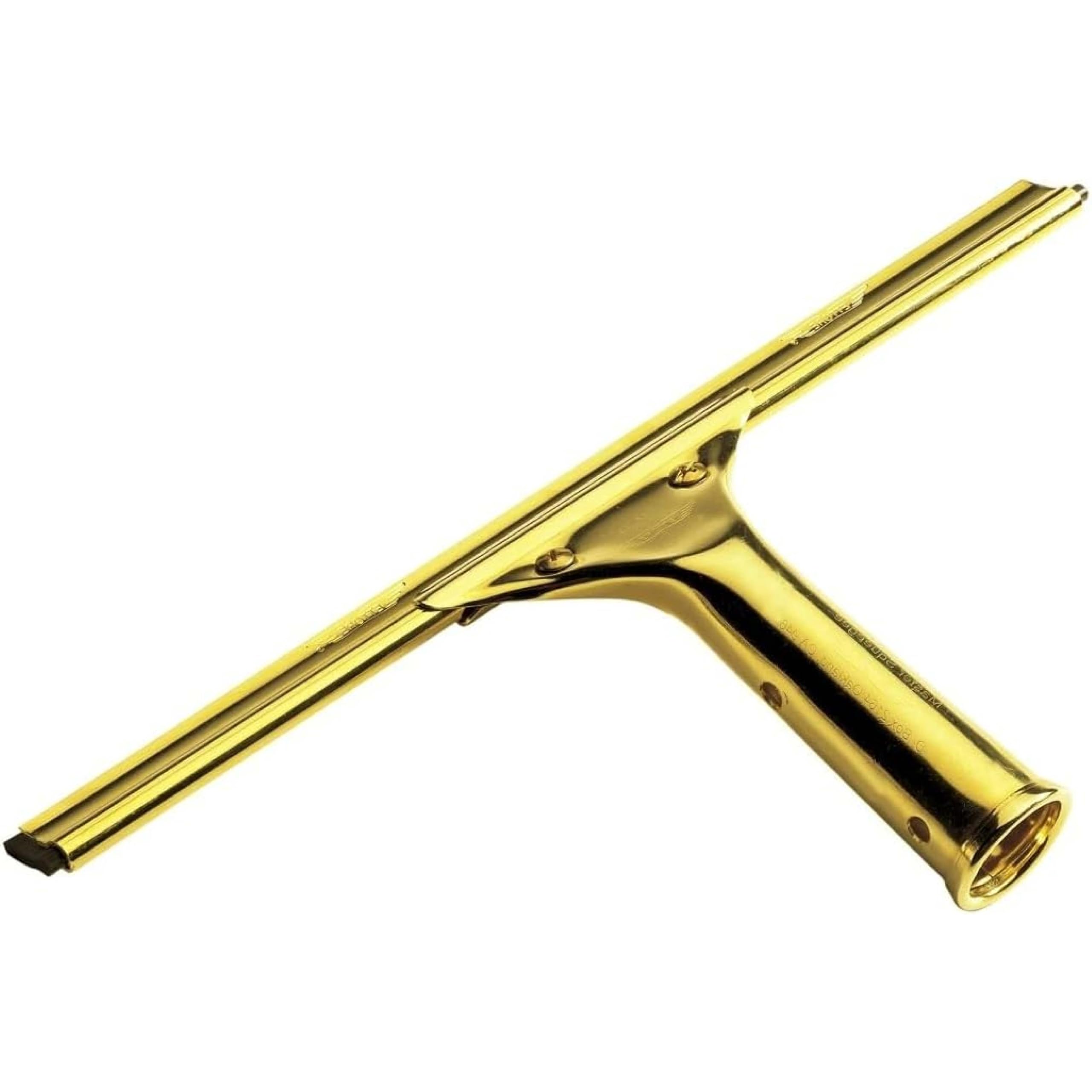 Bayersan Squeegees Complete Brass Squeegee – Window Cleaning Tool With Rubber Blade – Heavy-duty Metal Window Cleaner – Professional Glass Wiper (6'')