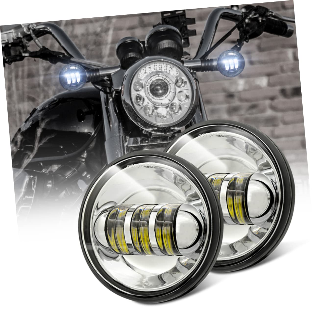 OUNONA Para 4 5 Led Motocyklowych Reflektorów Przeciwmgielnych Przednie Światło Do Motocykla Odporne Na Warunki Atmosferyczne Bezpiecznej Jazdy