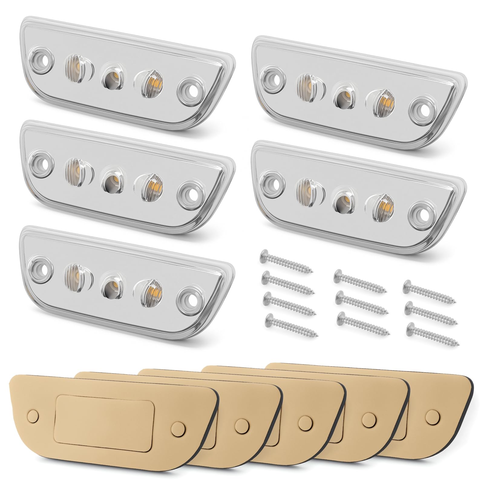 5PCS Amber 3LED Cab Roof Marker Light for Kenworth Peterbilt 12V