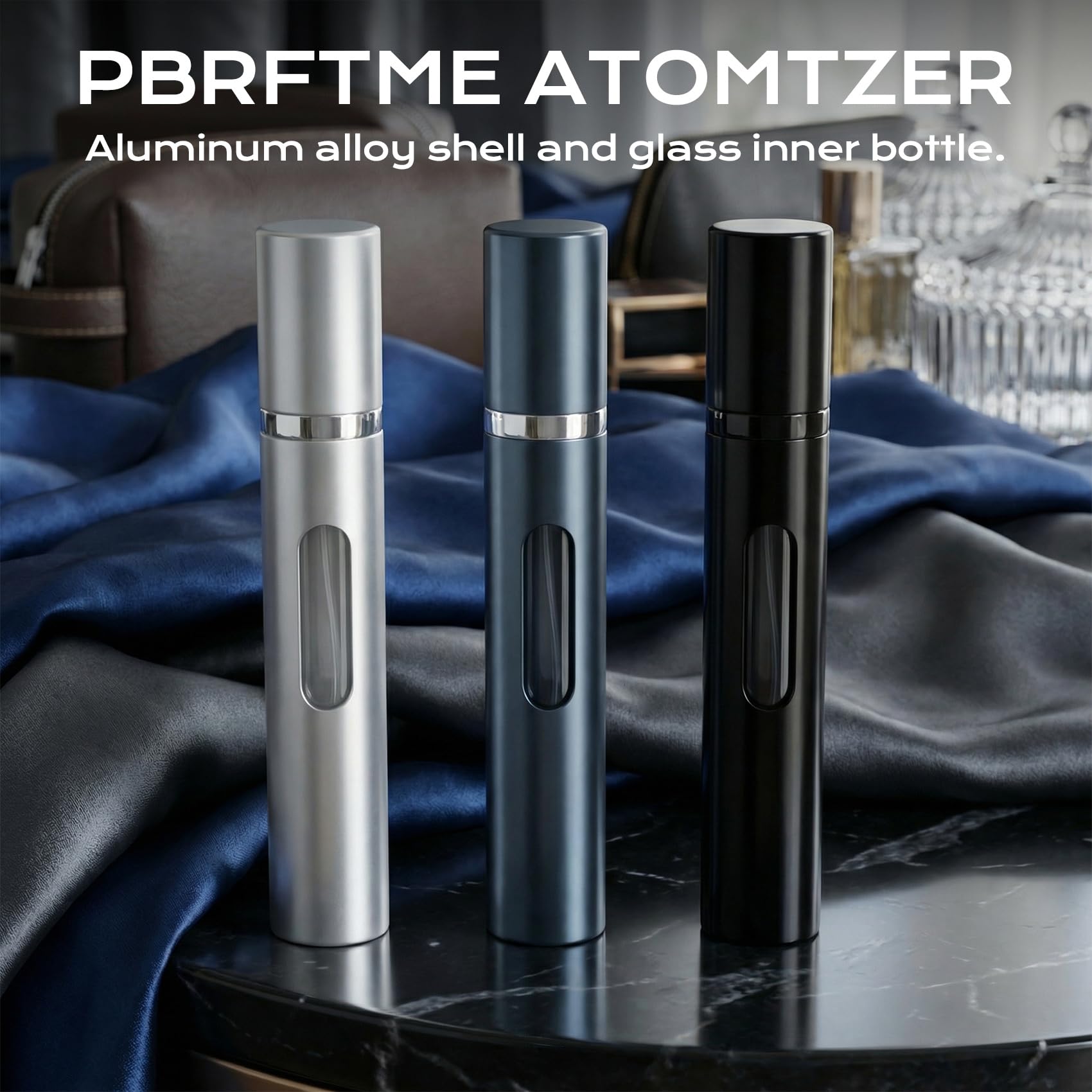 3 nebulizzatori da viaggio per profumo, ricaricabili e portatili, con riempimento inferiore per profumo, essenziali da viaggio perfetti per uomini e donne.