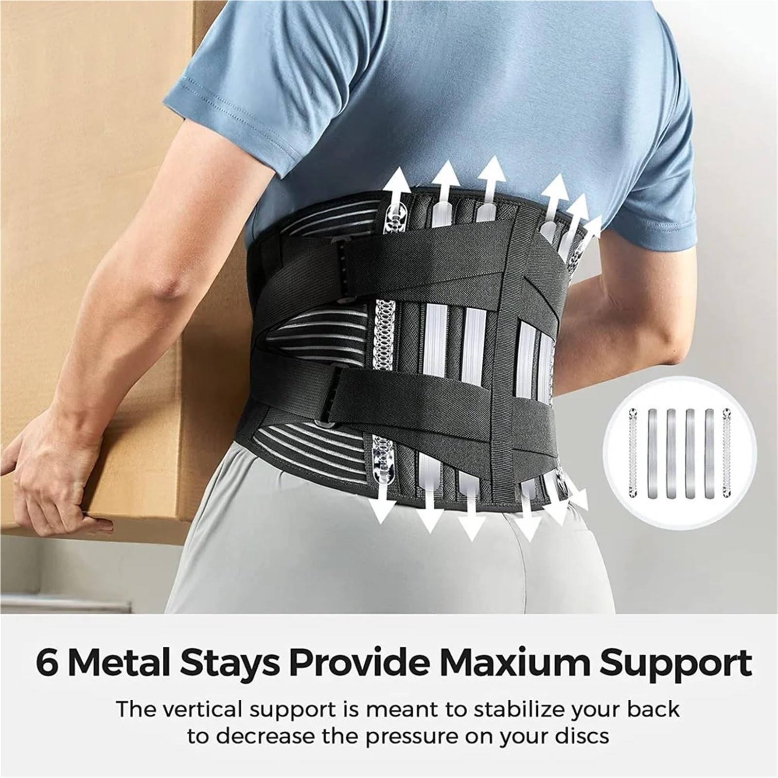 Faja para la Espalda lumbar Soporte lumbar ajustable for deportes | Cinturón de soporte de cintura transpirable for ejercicio físico(Style B,XXXL-waist 135-155cm)