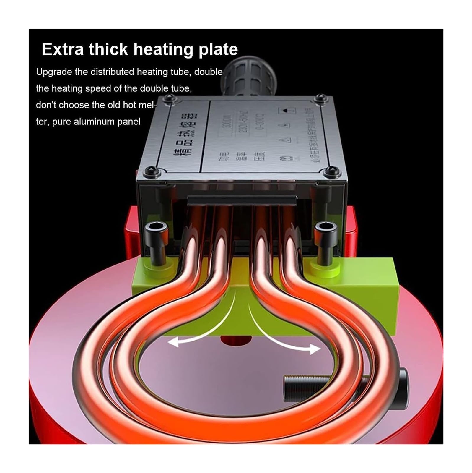 Soldador para fundición de tubos de plástico, calentador para tubos de agua PPR, ajuste 0-300 °C, con cabezde de 9 piezas, para soldadura (20-63 mm + 75-110 mm) tubos PPR/PE/PP