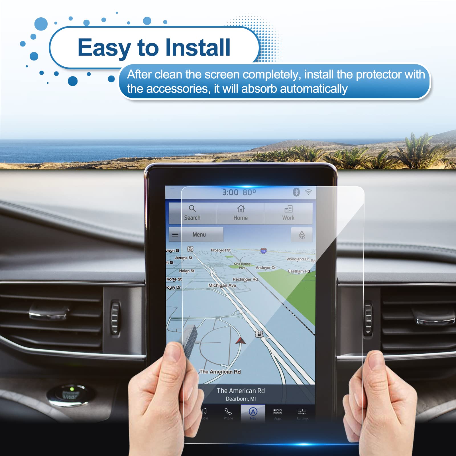 Auto Navigation Displayschutzfolie Panzerglas für Ford Explorer 10.1 Zoll 2019 2020 2021 2022 9H Härte Auto Display Transparent Schutzfolie