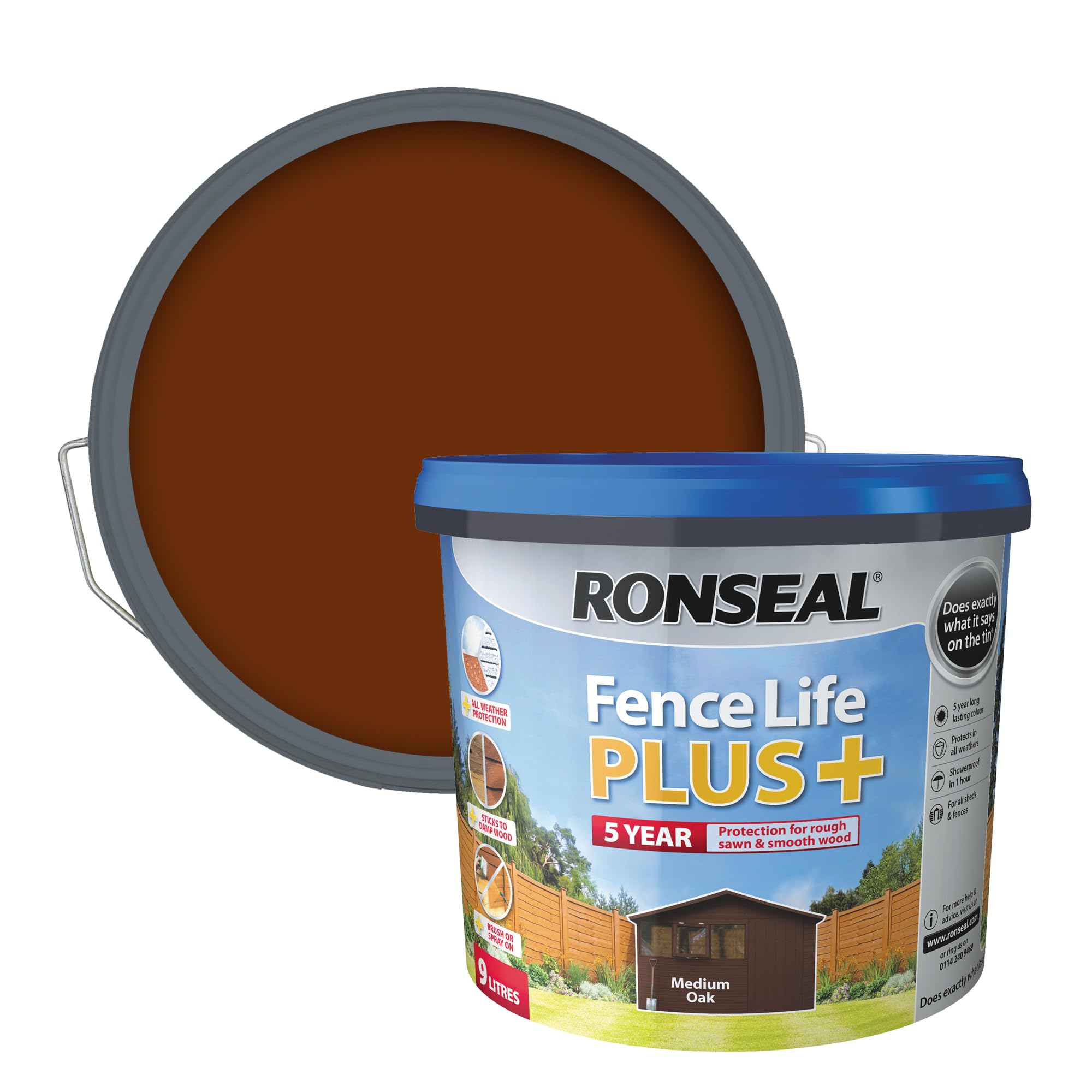 Fence Life PLus Ronseal Medium Oak 9L
