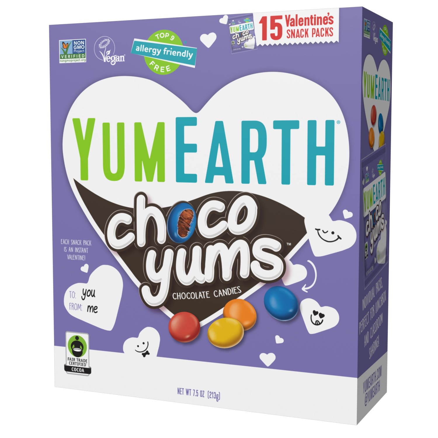 Amazon.com : YumEarth Valentine's Choco Yums, 15 Individually Amazon.com : YumEarth Valentine's Choco Yums, 15 Individually