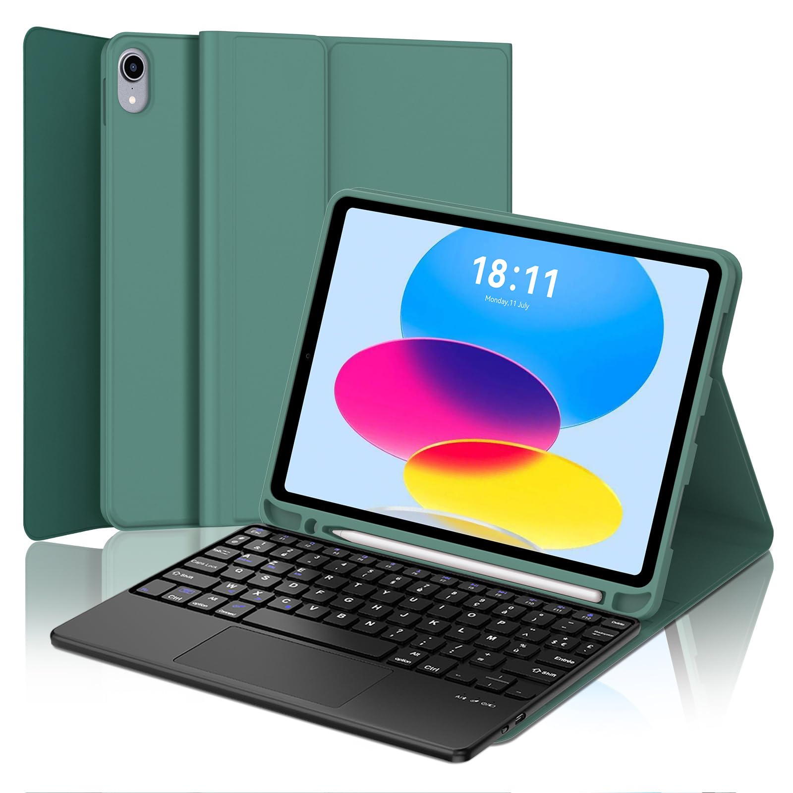 tastiera bluetooth con trackpad per ipad 11 generazione dark green