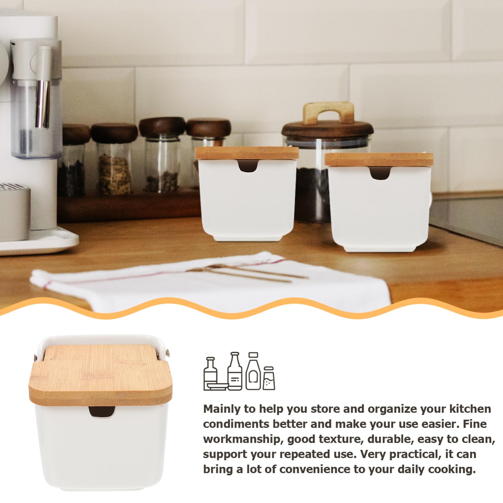 Cabilock Box Restaurant Spice Jar Flip Seasoning Box for Salt Pepper Chili Kitchen Condiment Storage Container Easy to Clean Capacity Stylish Design