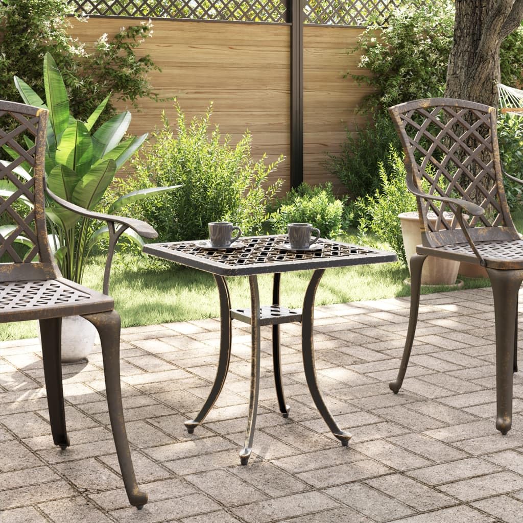 Generico Tavolo da Giardino Bronzo 53x53x53 cm in Alluminio Pressofuso,Marrone,4.85kg,4002819