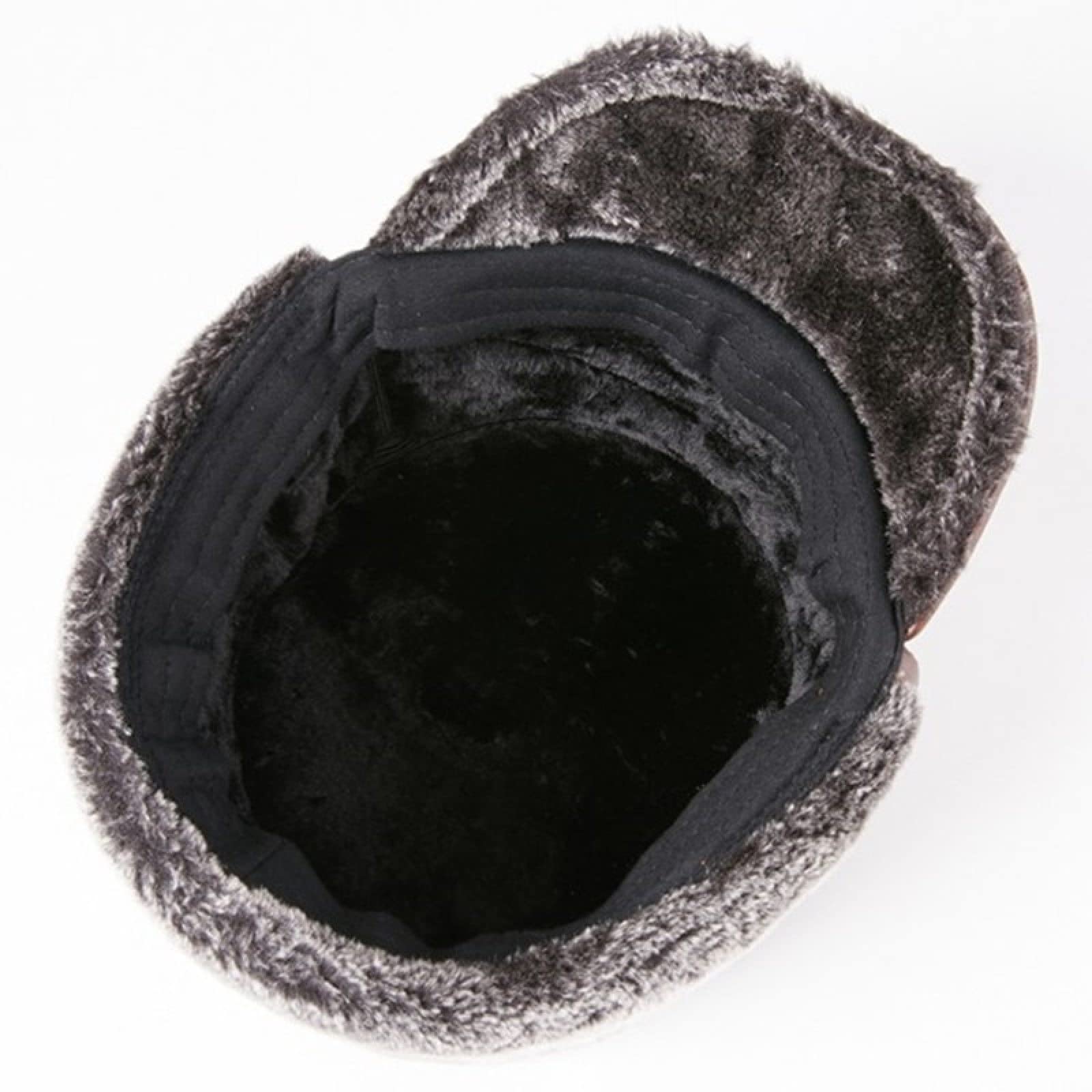 Sombrero Hombre Sombreros De Bombardero De Invierno para Hombres, Gorras De Cuero PU para Hombres, Gorras De Piel, Orejeras Cálidas, Sombrero, Gorra De Cuero Antifrío