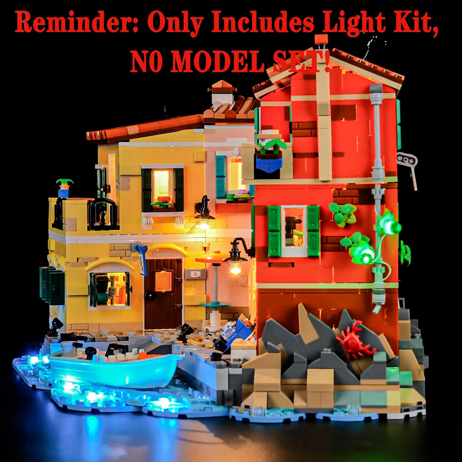 MENZAVA LED Light Set Compatible with LEGO Italian Riviera Ideas 21359 Building Blocks Model - Model Set NOT Included - Image 4