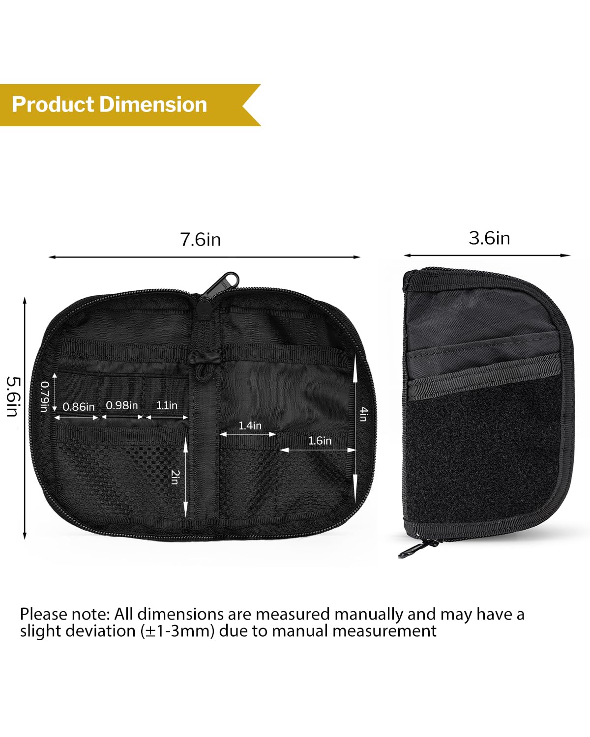 VIPERADE VE10 EDC Bolsa organizadora multiherramienta multifunción de nailon duradero, bolsa de bolsillo para herramientas, funda para cuchillo para soporte de linterna