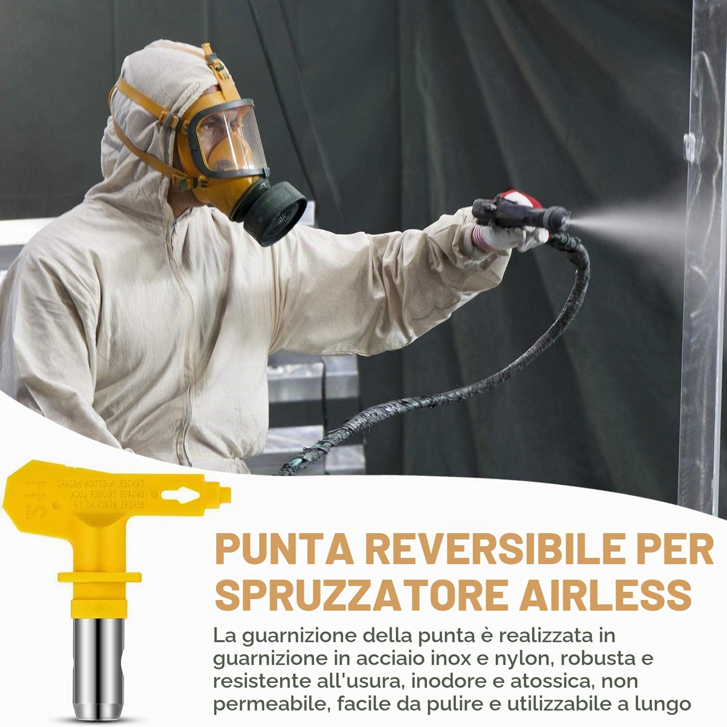 6 pezzi Ugelli Airless,Ugello Pistola a Spruzzo per Airless Spruzzatore Vernice (209,315,415,517,523,619)