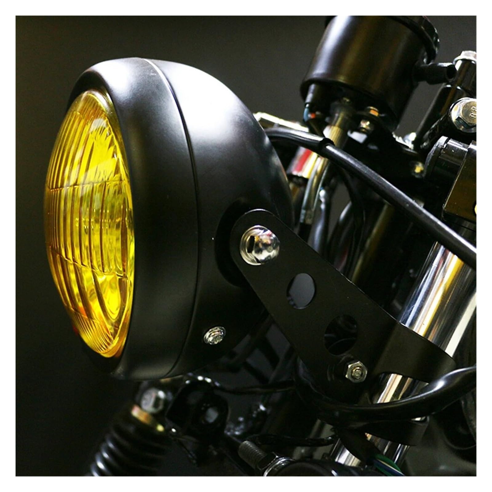 Phare Antibrouillard LED Rétro Électroplaqué Argenté - Accessoire Vintage Pour Customisation Véhicule - Installation Facile - 3