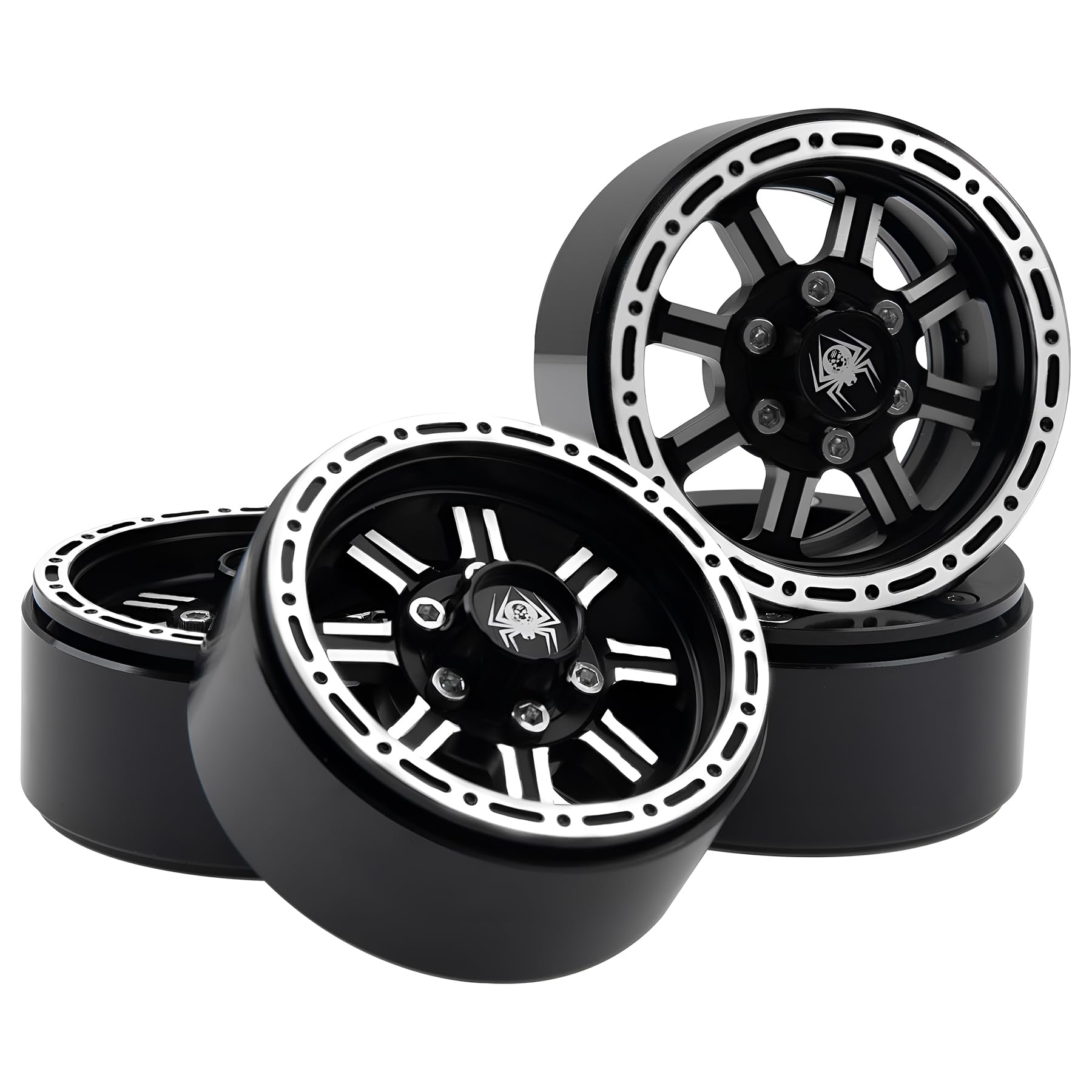 1.9 Crawler Wheels, 4 Pcs 272g 1.9 Beadlock Wheels, Aluminum 1.9 Wheels for 1/10 RC Crawler TRX4 TRX6 Axial SCX10 I II III Redcat GEN7 GEN8 Upgrades (Silver)
