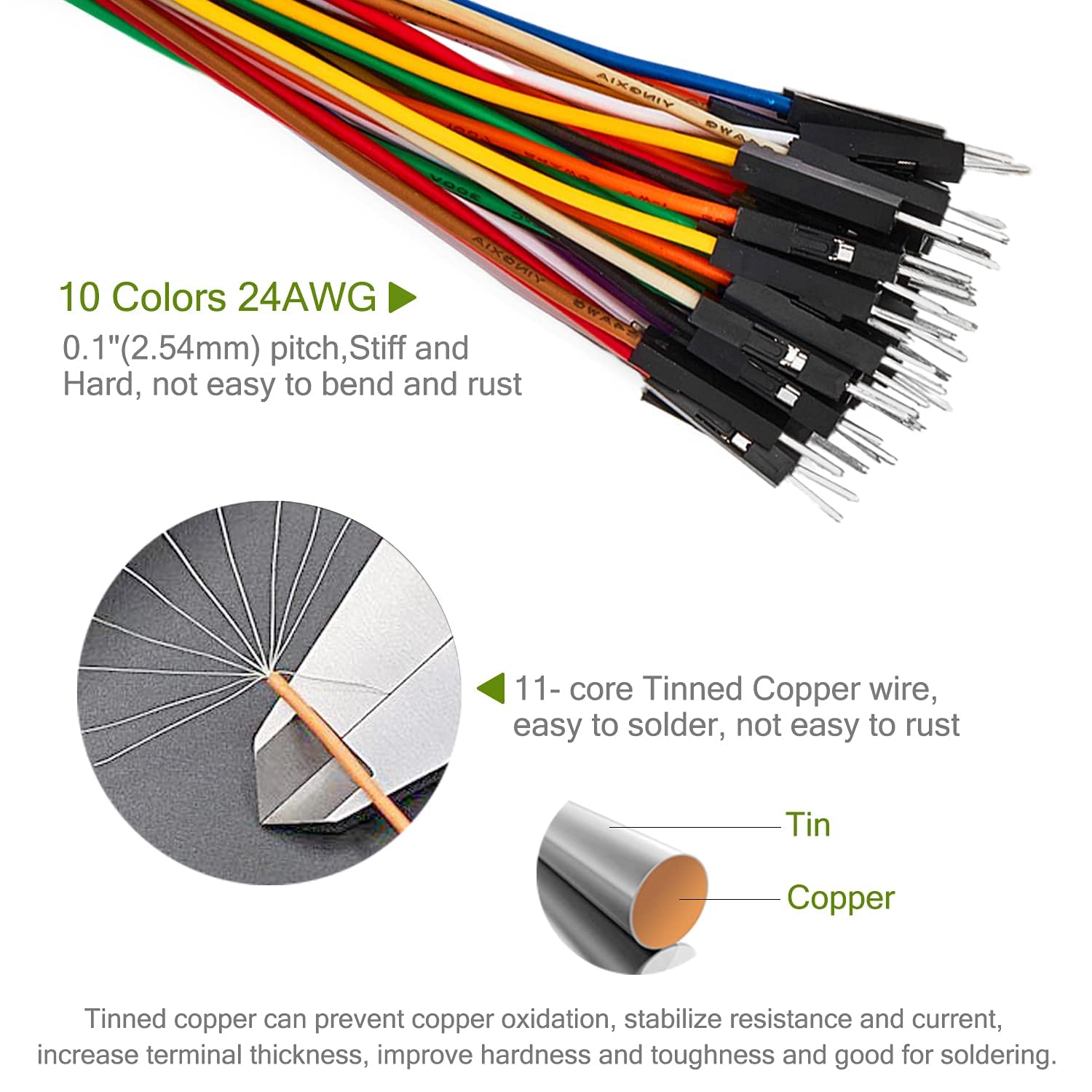 GTIWUNG 100Pezzi Cavi di Breadboard Senza Saldature Flessibile Cavo Ponticello 1p a 1p Maschio a Maschio,Elettronica Cavi Pin Singolo Arduino, Flexible Jumper Cavetti Wire Cables 10CM 10 Colori