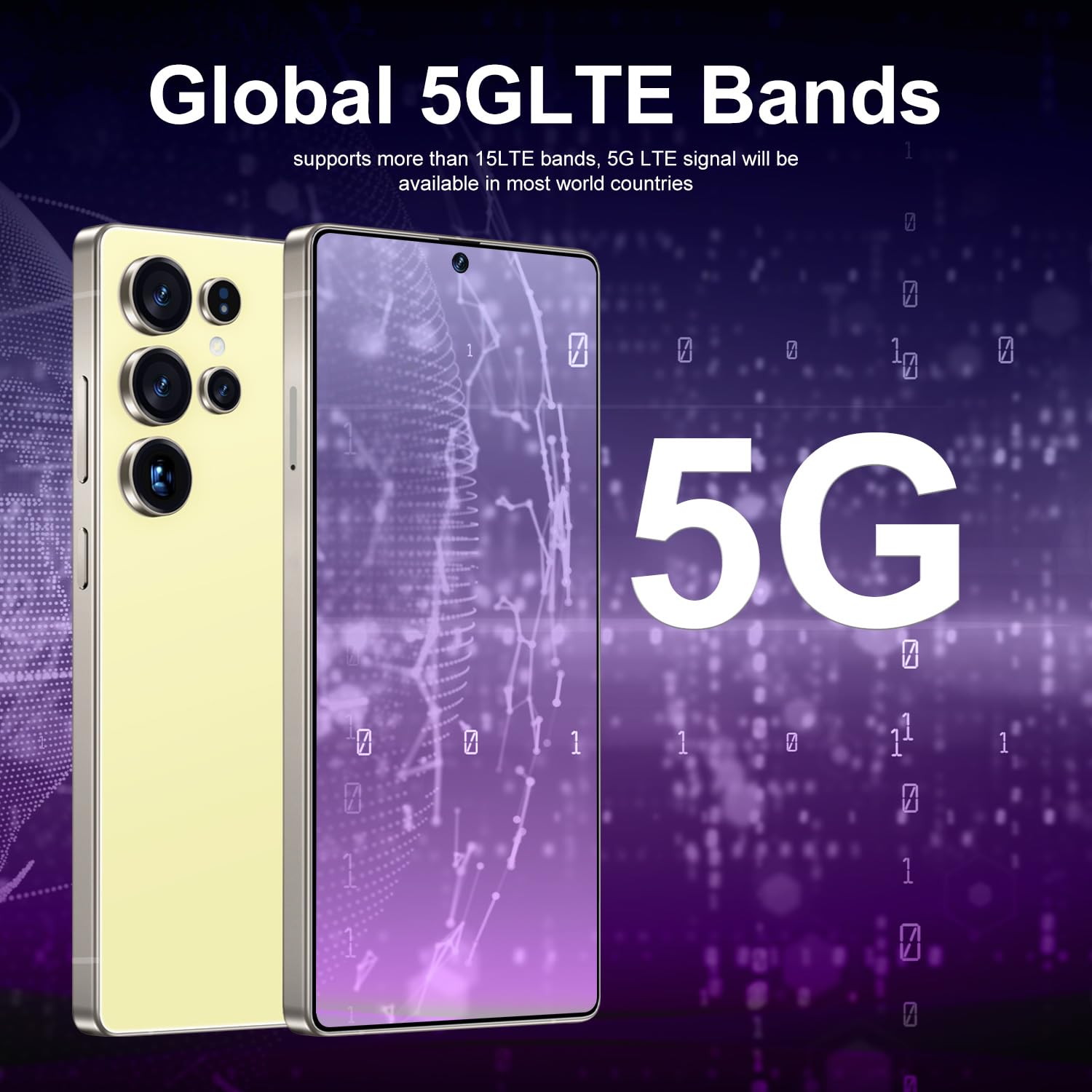 ULUCAN Telefono cellulare S26 Ultra con penna integrata a basso prezzo, schermo HD originale da 7,3 pollici con foro, versione globale 5G, telefono intelligente, sblocco tramite impronta,Gray-7.3IN