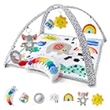 The Peanutshell Unisex Baby Play Gym & 7-in-1 Play Mat - Playmat Baby Toys 0-6, 6-12 Months Tummy Time Mat with Hanging Toys, Soft Padded for Newborns, Infants - Montessori Elephant