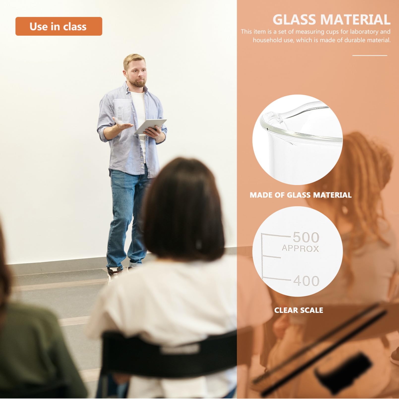 Gatuida 5pièces Béchers Verre Gradués Pour Laboratoire Outils De Mesure Précis Pour Liquides Et Expériences