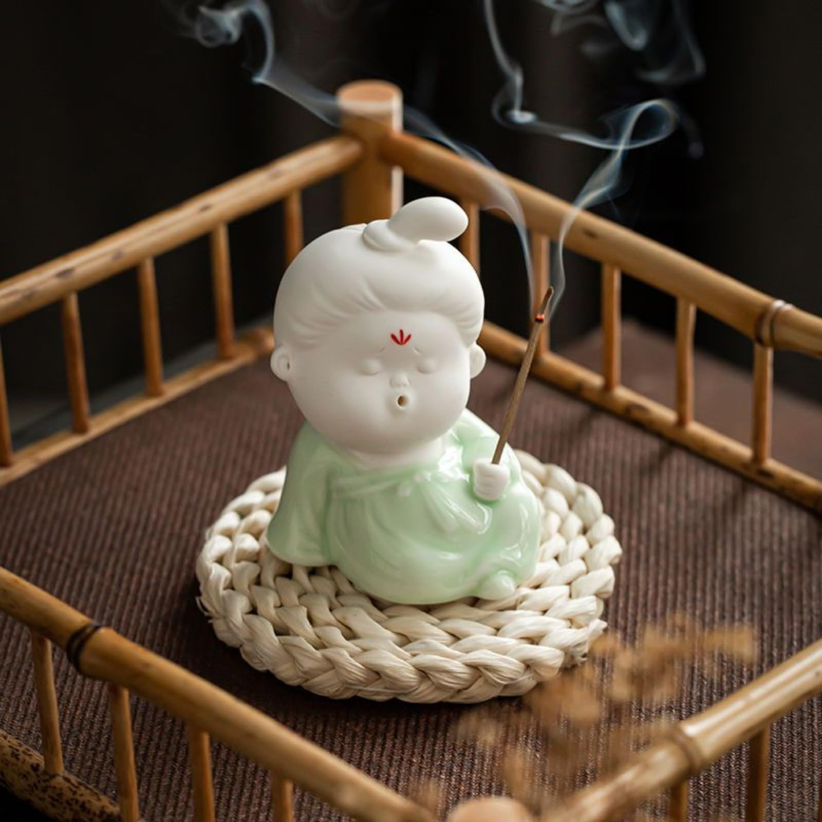 Porta incenso in ceramica, 10,1 cm / 4in, ornamento decorativo per