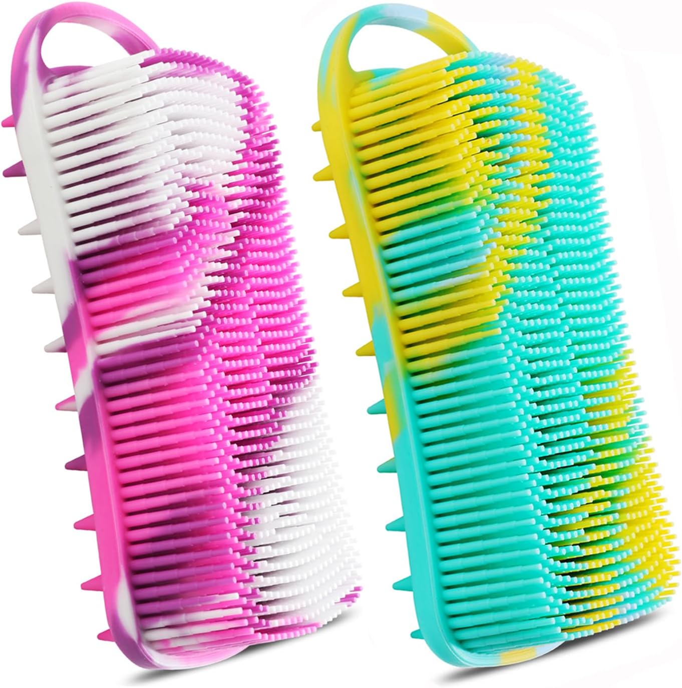 2PCS Silicone Body Scrubber, Loofah for Women, Gentle Exfoliating Shower Cleaner Bath Brush, Rubber Body Wash Deep Cleaning & Exfoliator & Massage, Travel-Friendly for Bathroom 2PCS Silicone Body Scrubber, Loofah for Women, Gentle Exfoliating Shower Cleaner Bath Brush, Rubber Body Wash Deep Cleaning & Exfoliator & Massage, Travel-Friendly for Bathroom