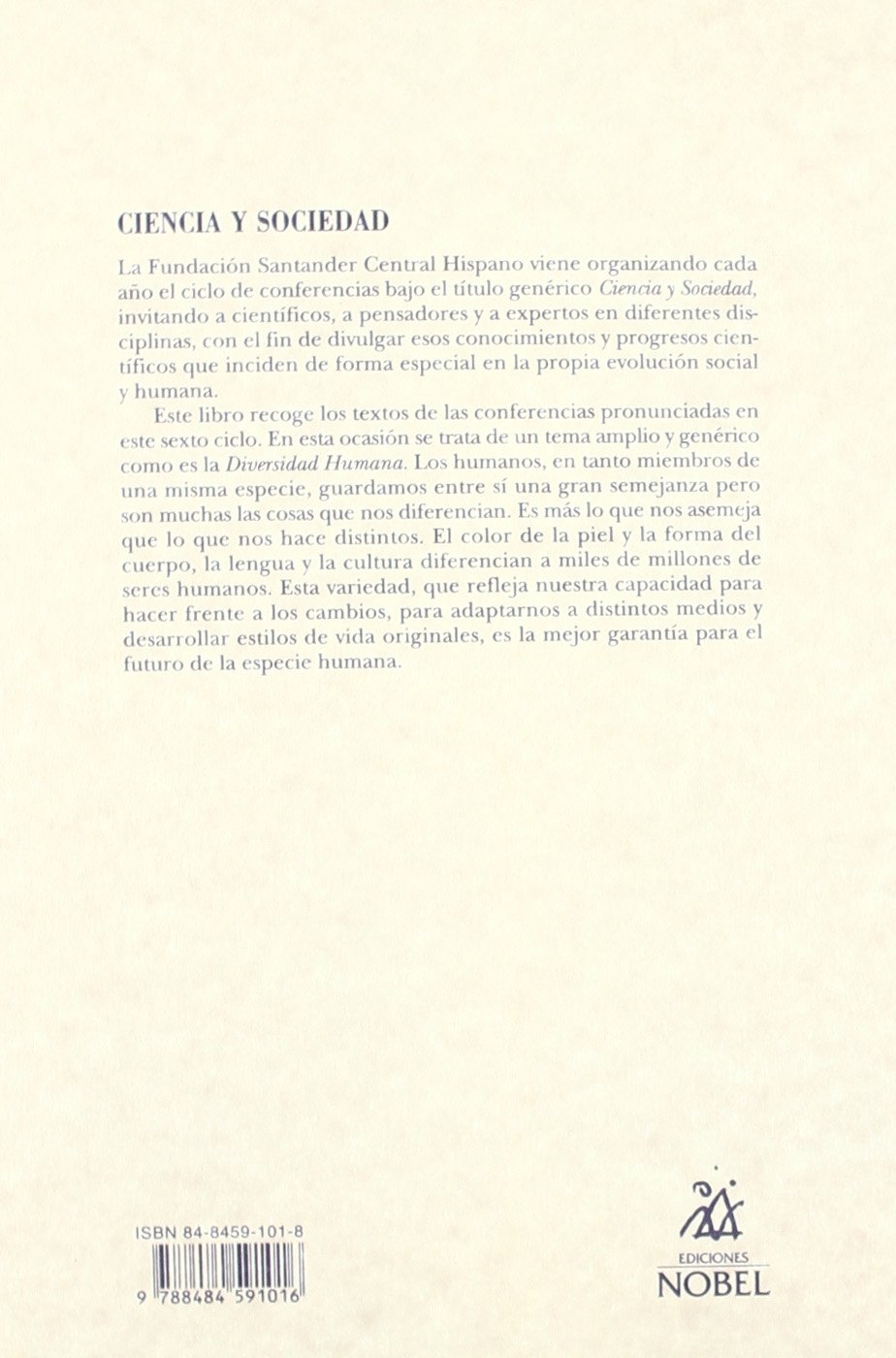 Ciencia y sociedad: Diversidad humana (SIN COLECCION)