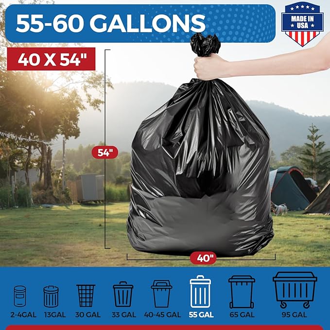 Bolsas de basura negras 60 galones 150 unidades miniatura 3