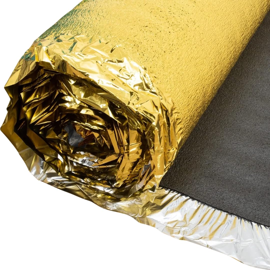 Underfoot Gold Foam Underlay 15M² For Laminate & Hard Wood Flooring - 5Mm Premium Foam Underlay With Moisture Barrier For Warmth Flooring Insulation, Sound Reduction & Easy Diy Laminate Installation