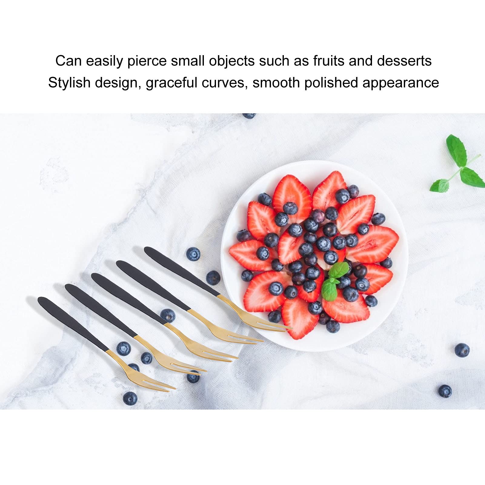 10PCS Mini Cocktail Forks, Stainless Steel Appetizer Dessert Forks for Party Restaurant Hotel Fruits Vegetables Appetizers Desserts Cakes