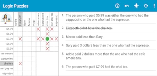 Logic Grid Puzzles - Brain Game - No Ads - Easy to Hard