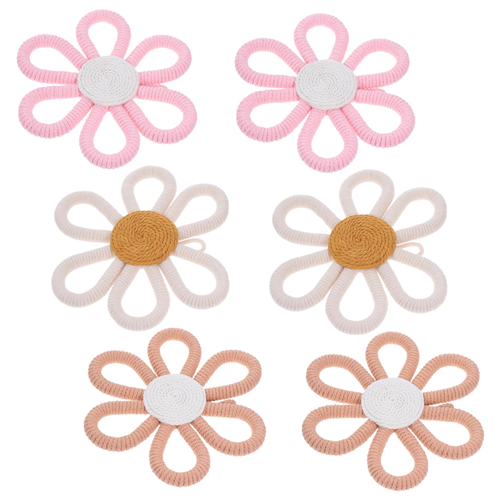 Décoration tissée lot de 6 fleurs suspensions murales de chambre