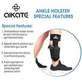 Ankle Gun Holsters with Magazine Pocket for Glock 19 23 26 27 30 36 42 43, S&W M&P Shield 9, Bodyguard 380, Ruger LCP 380, LC9, Sig Sauer P365 P320 P938 (Standard-Fits Up to 14.5 Leg)