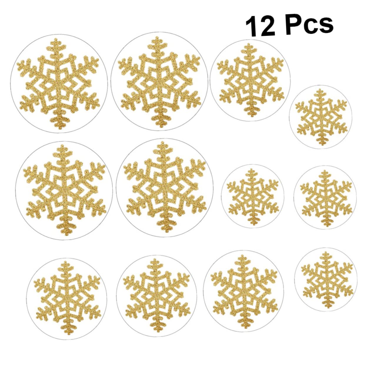 OUNONA 36stücke Weihnachts-schneeflocken Aufkleber Kreative Pvc Wandtattoos Abnehmbare Fußboden-dekoration Glitzernde Weihnachtsdeko Für Zuhause Und Partys
