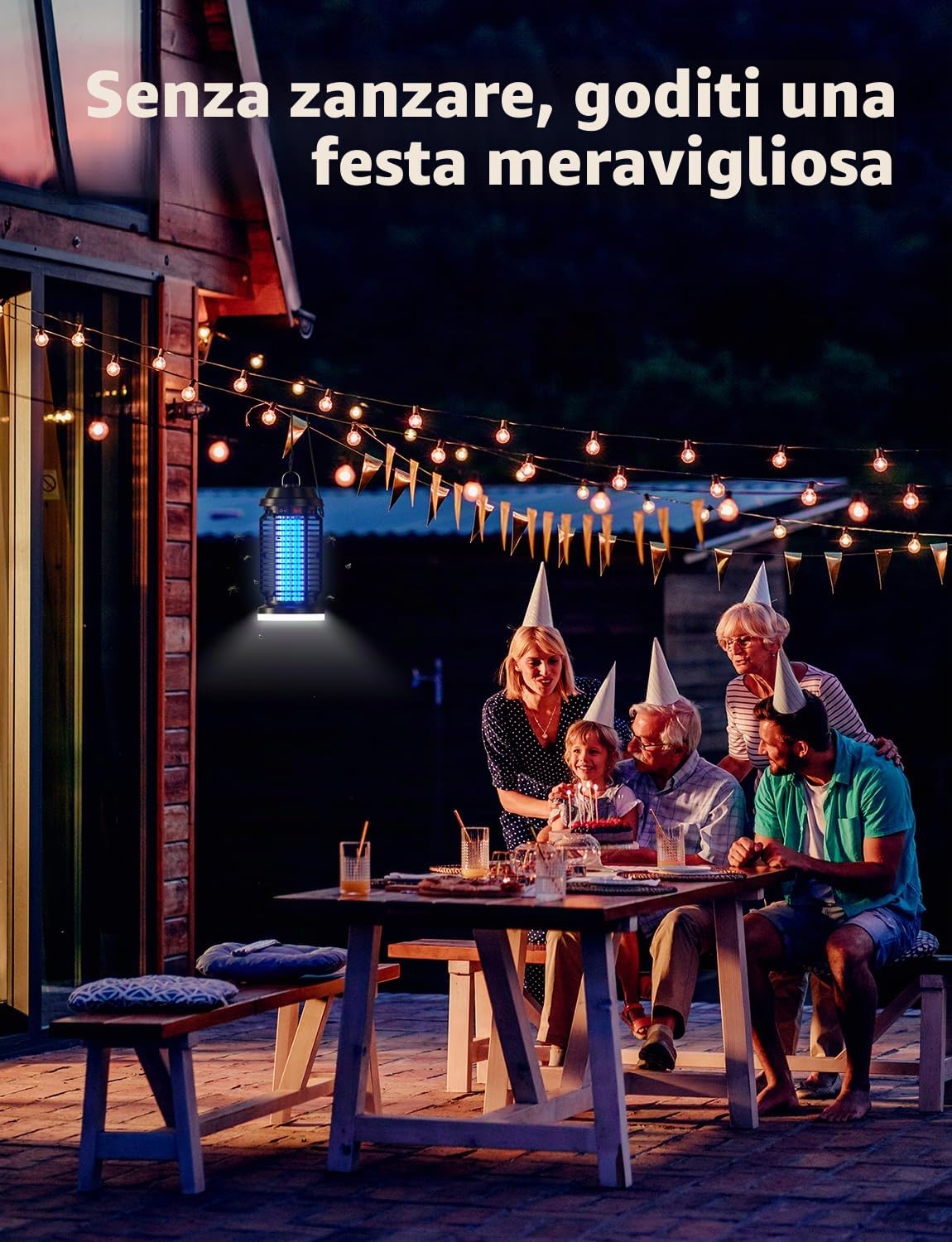YISSVIC Lampada Antizanzare Elettrica Uccide Zanzara Elettrica 4200V +15W UV Lampada Antizanzare IPX4 Impermeabile per Interno e Esterno