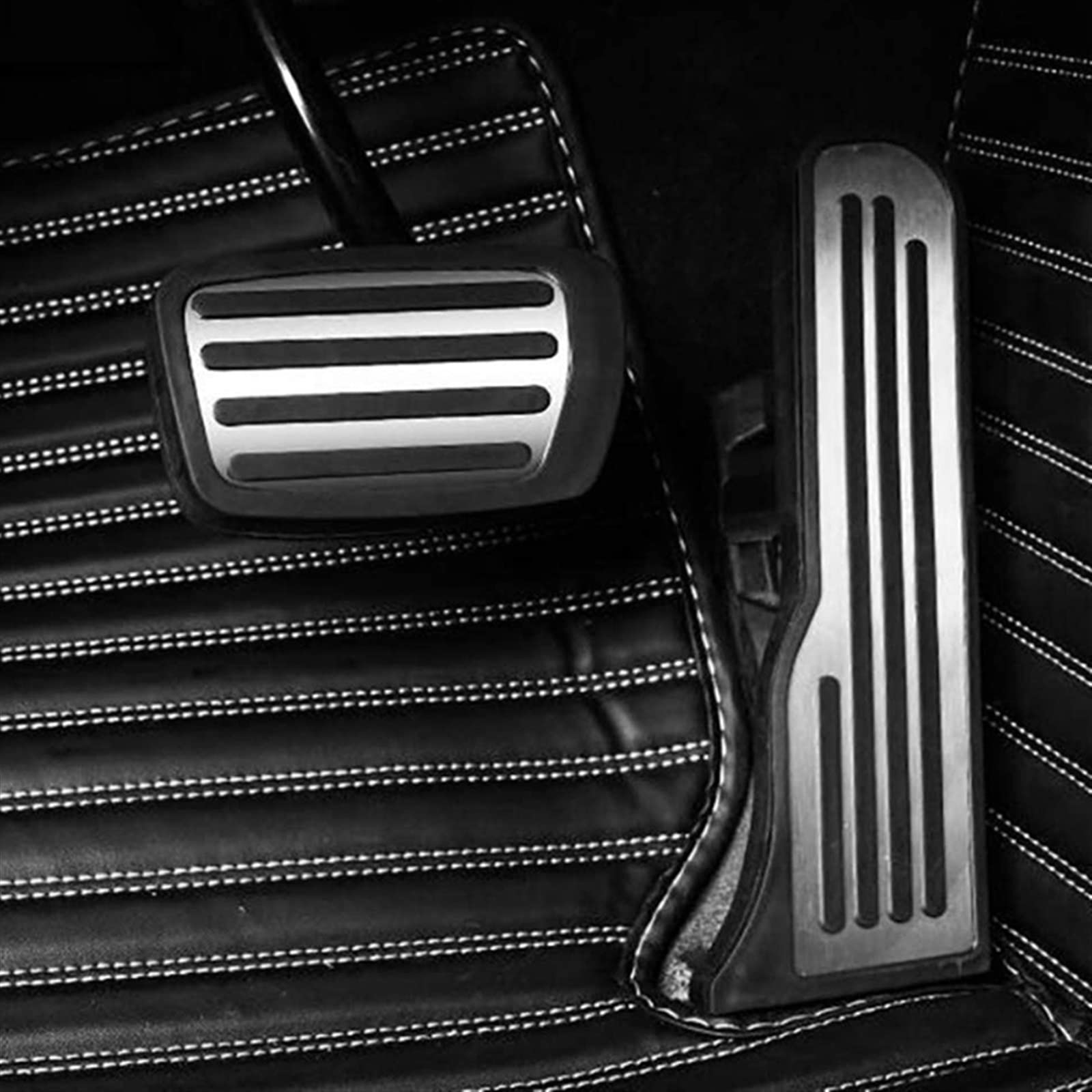 VIPHID Copri Pedali dell'Auto per al-Fa Romeo Giulietta, Copripedaliera in Lega di Alluminio Antiscivolo Copertura Pedali di Acceleratore Freno e Frizione Copripedale, Manual Transmission-Silver