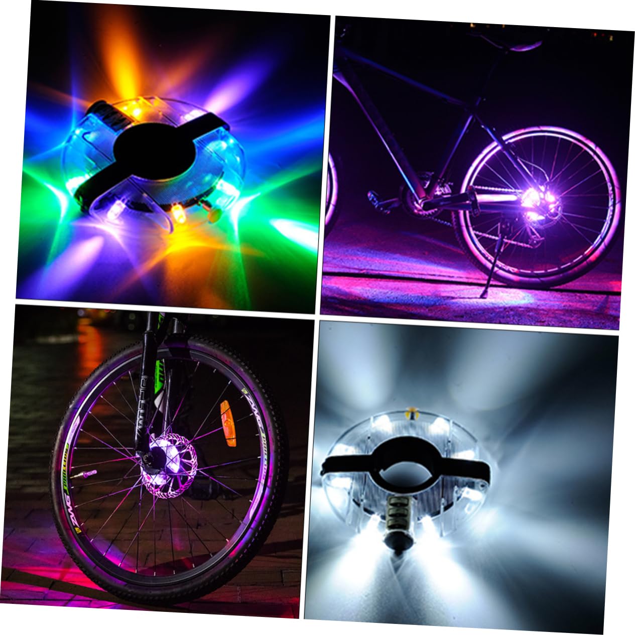 SUPVOX LED Vélo Étanche Voyant D'avertissement Voiture Vélo Lumière Feux De Vélo pour Roues Feux De Roue De Vélo Voyant Vélo Accessoires De Vélo Silver Plastique