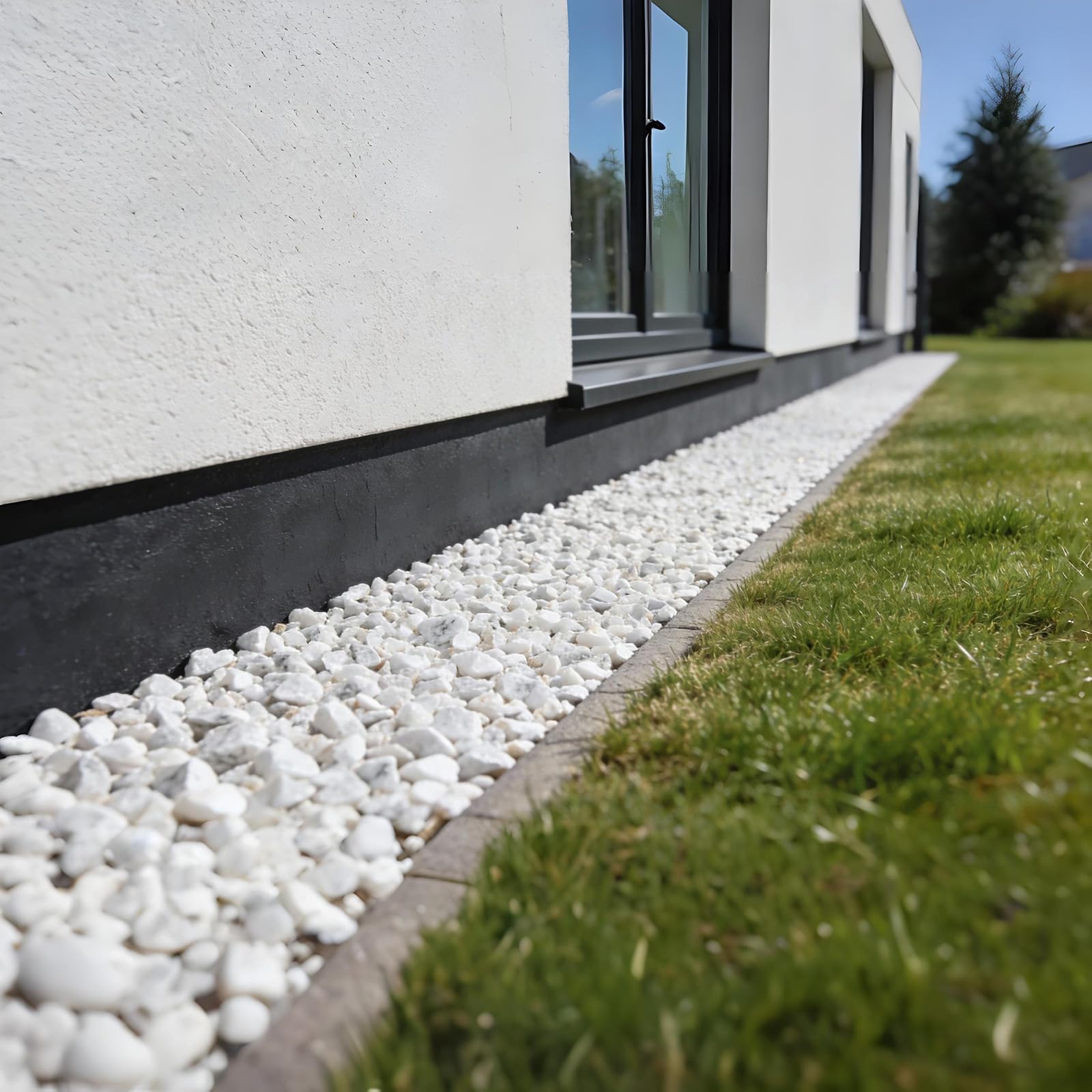 BURI Marmorkiesel weiß 25 kg Zierkies Marmorsplitt 9-12mm Marmorkies weiß Naturstein Kies Weiss Gartendekoration Kieselsteine kleine Steine Deko-Steinchen Steingarten Gartengestaltung