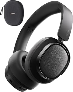 Edifier ES850NB Cuffie Over Ear Wireless, 45dB ANC, Audio Hi-Res, LDAC, 92h Autonomia, Bluetooth 5.4 e Multipoint, Riduzione del Rumore nelle Chiamate con IA (Nero)