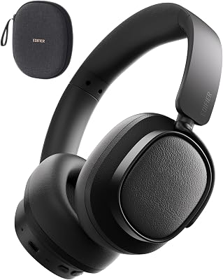 Edifier ES850NB Cuffie Over Ear Wireless, 45dB ANC, Audio Hi-Res, LDAC, 92h Autonomia, Bluetooth 5.4 e Multipoint, Riduzione del Rumore nelle Chiamate con IA (Nero)