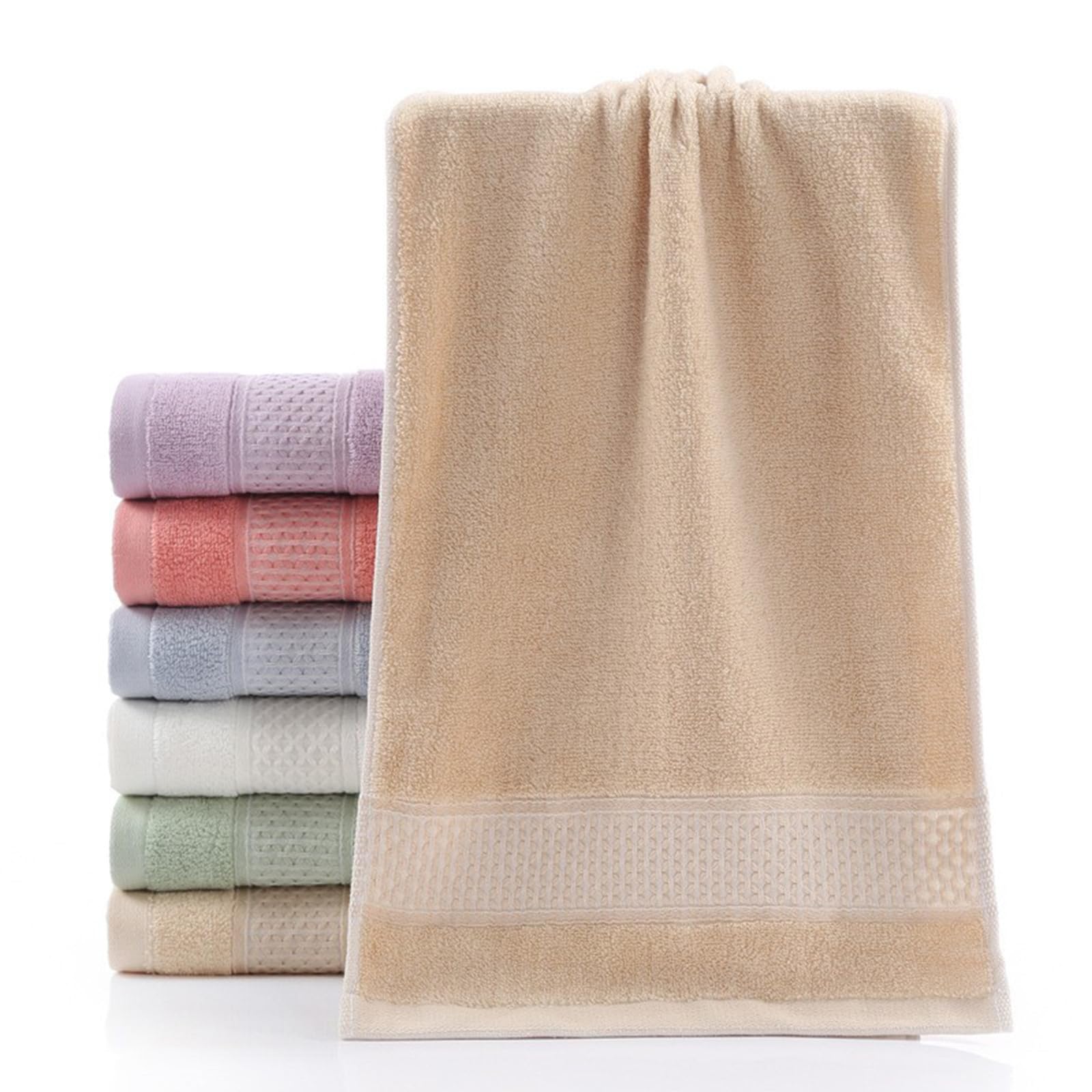 Soft Cotton Towel Thickened Absorbent Wash Face Towel Multi-Color Options Durable Quick Drying Ideal for Bathroom Spa Pool