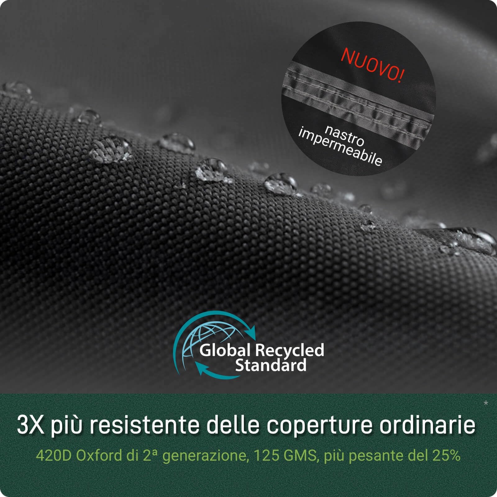 AWNIC Telo Copridivano 3 Posti da Esterno Impermeabile, Resistente ai Raggi UV e agli Strappi Copertura Divano Esterno da Giardino 420D Poliestere 220x85x61/71cm