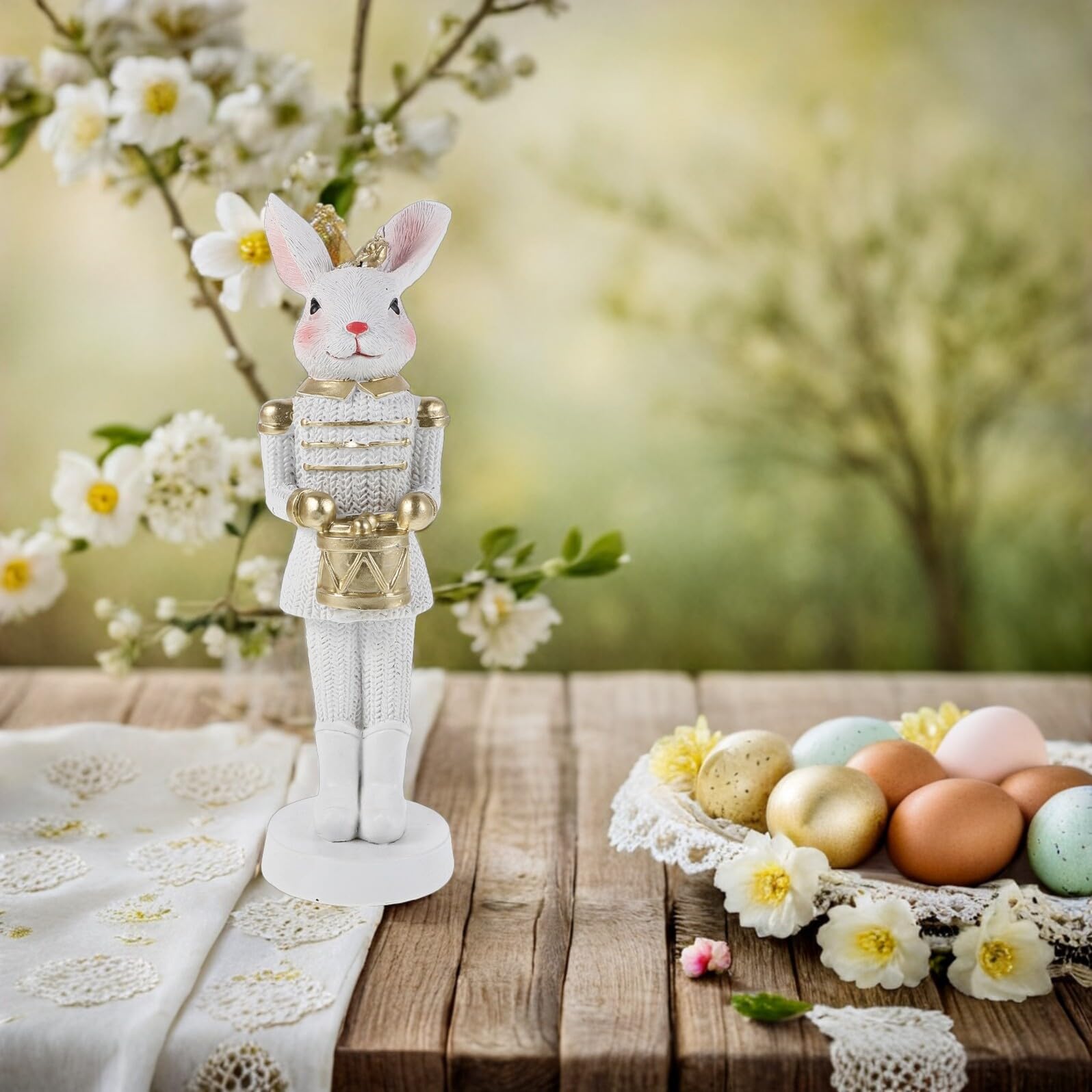 Alipis 2 Stück Osterhasenfigur aus Kunstharz als Dekoratives Hasen Nussknacker Sammlerstück für Tischdeko und Bunny Shelf Sitter im Verspielten Frühlingsstil