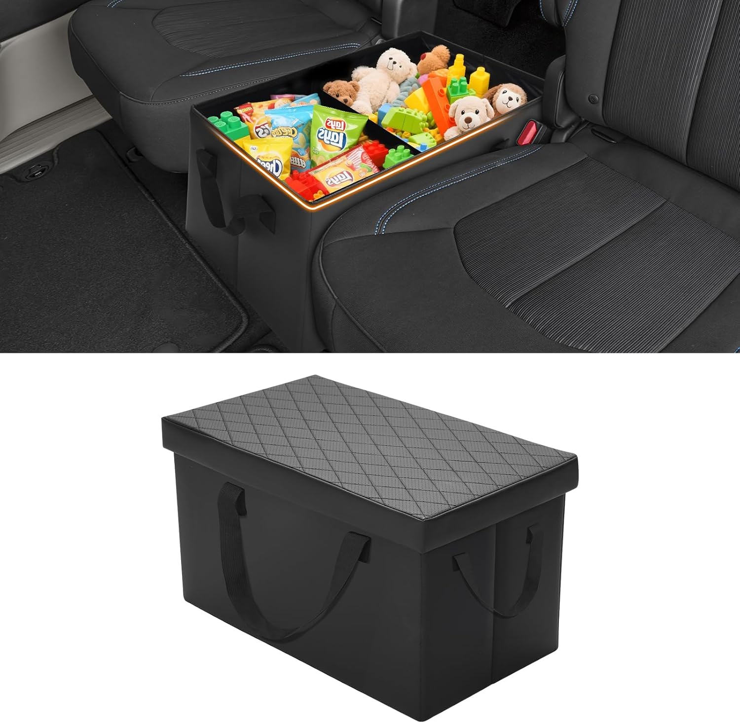 Shademax Car Seat Organizer for Chrysler Pacifica 2017-2025 2026 Accessories Backseat Organizer Car Console Organizer for Kids Toys, Baby Supplies, Dog Toys, Snack Organizer, Travel Storage Box For Chrysler Pacifica 2017-2026