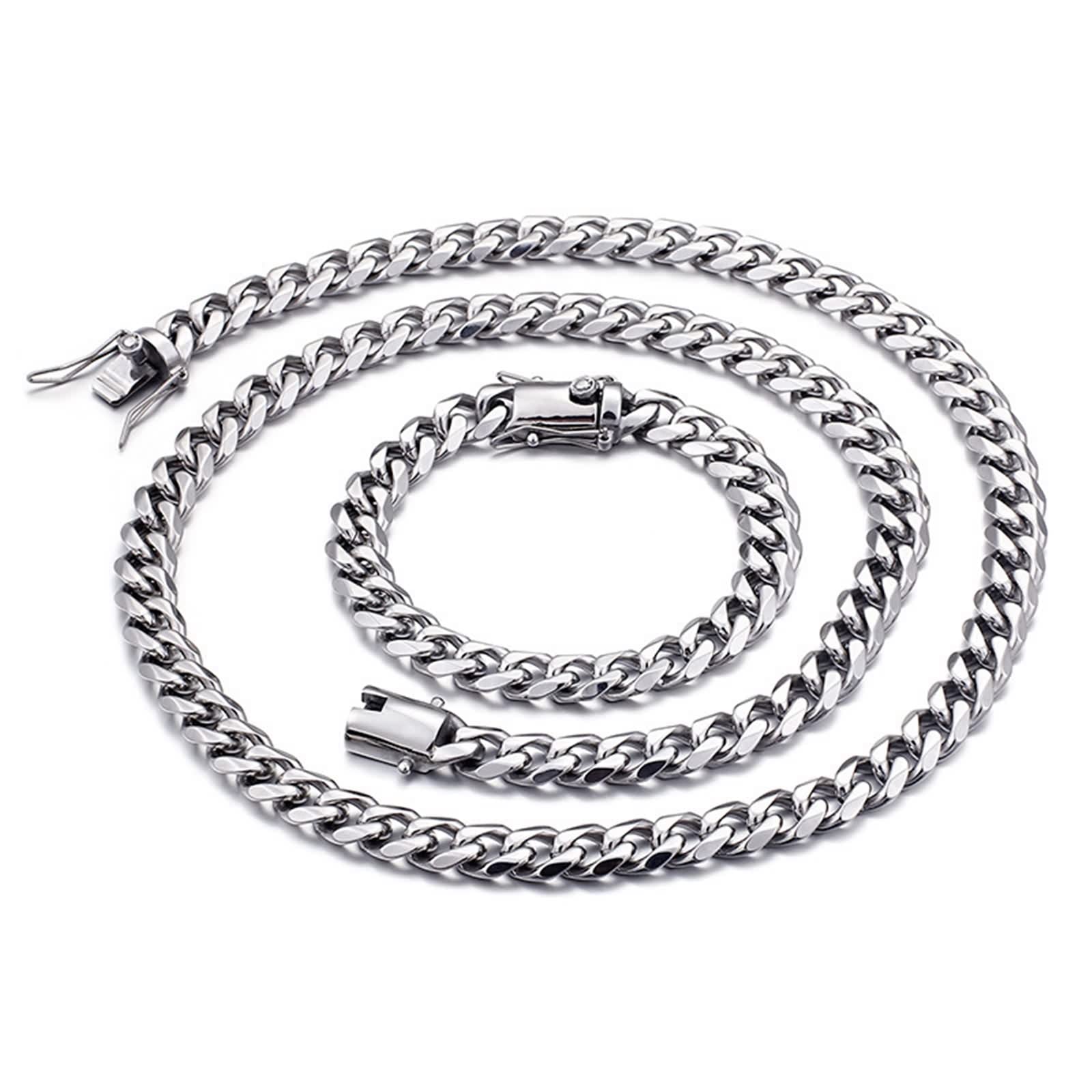 Pulsera Cadena de Oro, Brazalete Hombre Acero Inoxidable Rock-Hip-Hop Pulsera Hombre Regalo Amiga