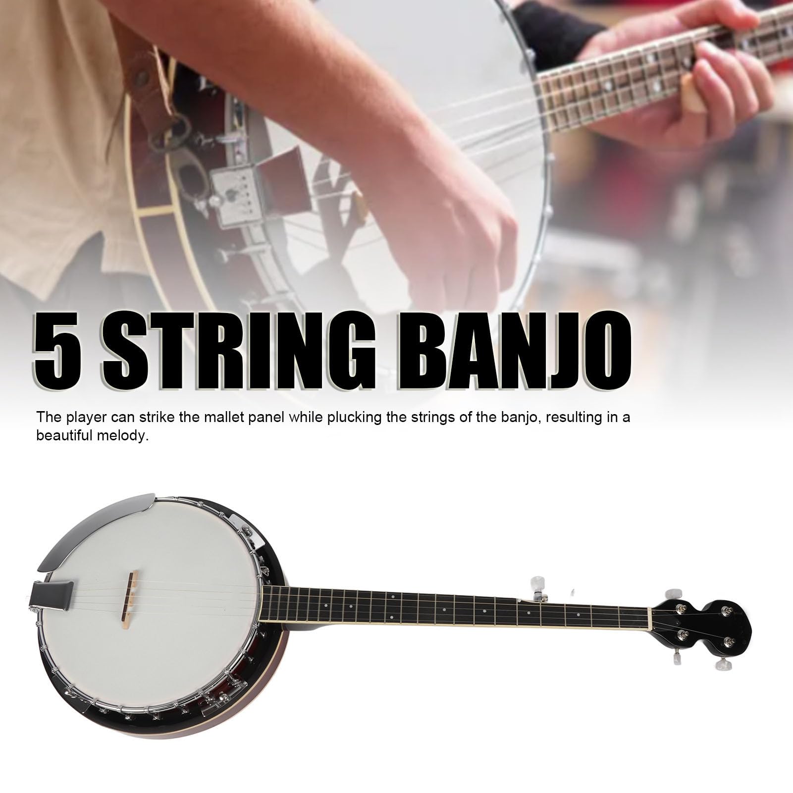5 St Banjo - Professionelles Musikinstrument für Anfänger und Experten mit Bequemem WRE Inklusive