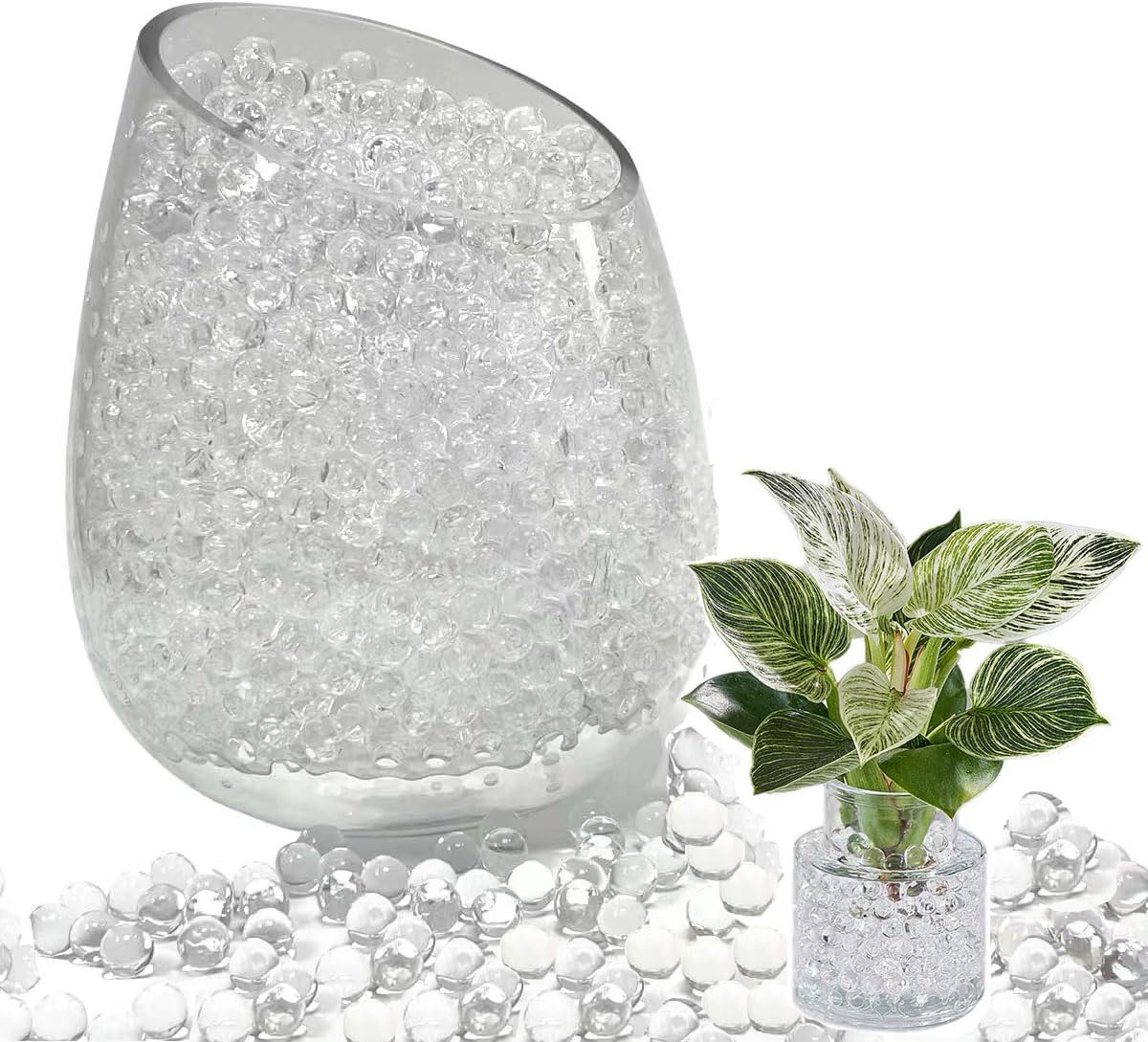 200000 PCS Clear Water Gel Jelly Beads, Vase Filler Beads Water, Beads for Soilless Planting Floating Candles Wedding Centerpiece Decoration Floral Arrangement